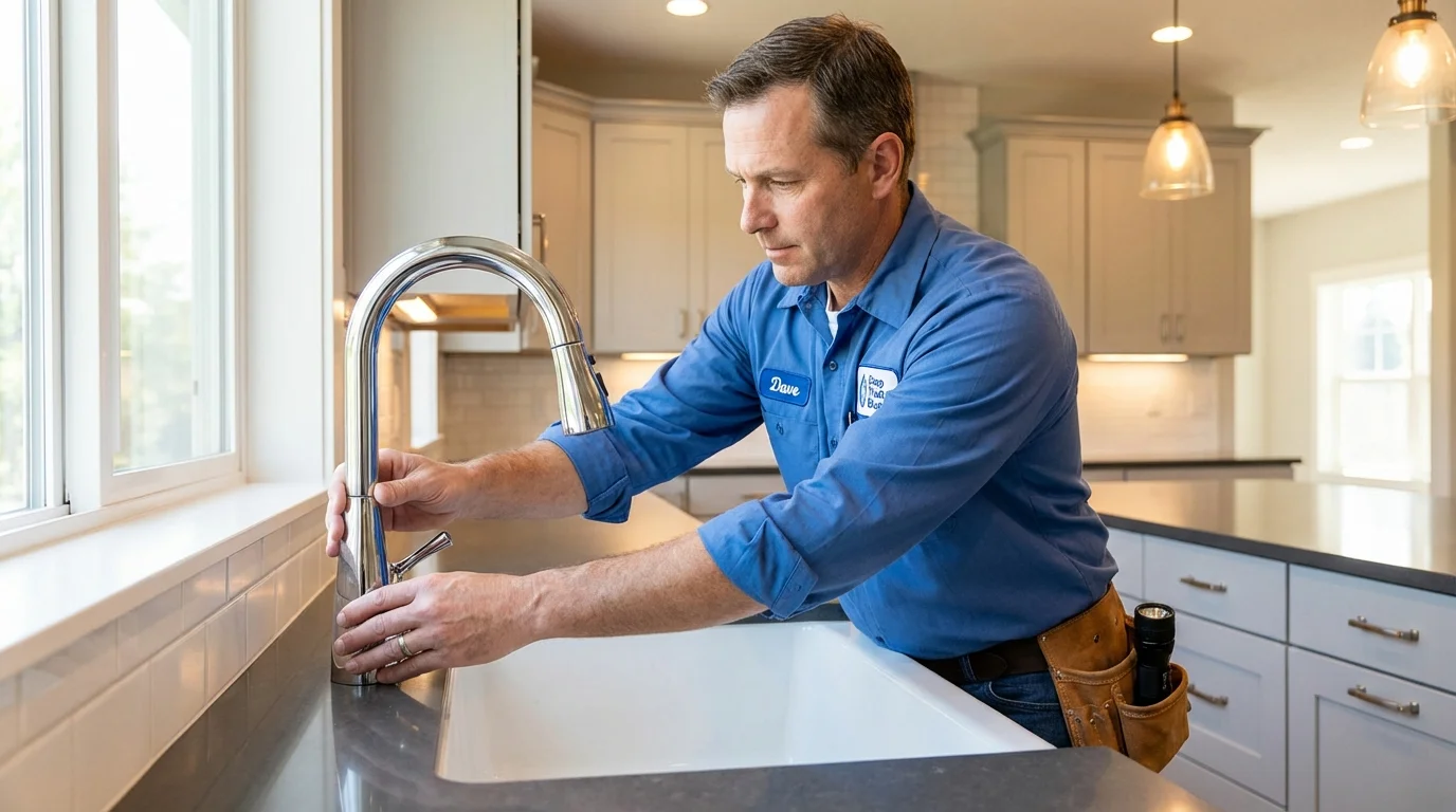Kitchen faucet installation by Johns Plumbing LLC in Blue Earth