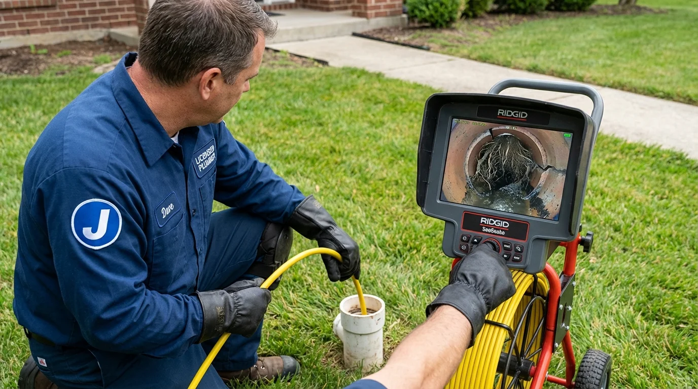 Sewer camera inspection being performed by Johns Plumbing LLC in Blue Earth